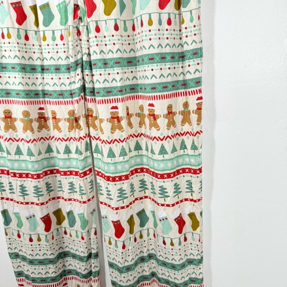 Little Sleepies Gingerbread Fair Isle Wide Leg Bamboo Pajama Pants Medium - Picture 8 of 8